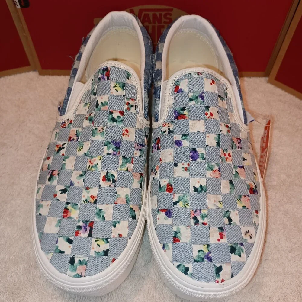 Vans Men's 6.5/Women's 8 Slip On Stacked Woven Floral Platform Shoes VN0A7Q5BB12 - Picture 7 of 12
